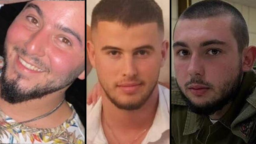 Dead hostages: Elia Toledano, Sergeant Ron Sherman, and Corporal Nik Beizer (Photo: Hostages and Missing Families Forum) אליה טולדנו, אליה טולדנו, ניק בייזר